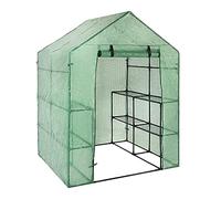 Yusheng Garden Greenhouse Replacement Cover, Thicken PE Mesh With Roll Up Zip Door for Outdoor Plants, 143x73x195cm (Green)