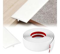 Yushengtai Self-Adhesive T-Molding Door Threshold Strip, Floor Transition Strip for Seamless Transition Between Two Floor Levels (White, 5 cm x 1 m)