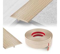 Yushengtai Self-Adhesive T-Molding Door Threshold Strip, Floor Transition Strip for Seamless Transition Between Two Floor Levels (Maple Effect, 5 cm x 5 m)