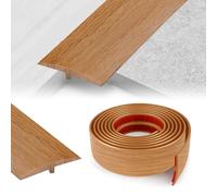 Yushengtai Self-Adhesive T-Molding Door Threshold Strip, Floor Transition Strip for Seamless Transition Between Two Floor Levels (Yellow Oak, 5 cm x 5 m)