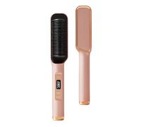 YuShiYan Negative Ion Hair Straightener Styling Comb, 2 in 1 Hair Straightener Comb and Curling Comb for Dry Hair and Wet Hair, Fast Heating,Anti-Scald, Professional Hair Care (Sakura Pink)