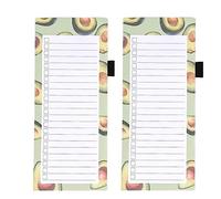 YUSHOW 2 Pcs Magnetic Shopping List Pad for Fridge, 100 Sheets Tearable Pen Clip Style Notepad，for Shopping, to Do, Meal Plans (Avocado)