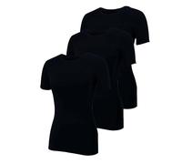 YUSHOW 3 Pack Womens Gym Tops Short Sleeve Workout Running Shirts Cool Dry Compression Shirt UPF 50+ Sun Protection Yoga Shirts Athletic Exercise Teeshirts Black