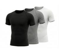 YUSHOW Compression Shirt Men 3 Pack Short Sleeve Gym T-Shirt Muscle Fit