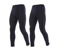 YUSHOW Mens 2 Pack Thermal Underwear Bottoms Long Johns for Men Thermal Warm Baselayer Ultra Soft Trousers Leggings Pants Black