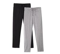 YUSHOW Mens Pyjamas Bottoms Ultra Soft Knit Lounge Pants with Pockets Loungewear Bottom 2 Pack