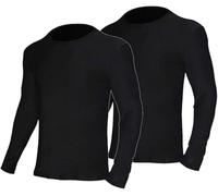YUSHOW Thermal Top for Men 2 Pack Men's Thermal Tops Long Sleeve Base Layer | 92% Polyester 8% Elastane, 180 GSM Mid-Weight, Double-Sided Fleece Lining, Crew Neck, Machine Wash Cold, Sizes S-4XL