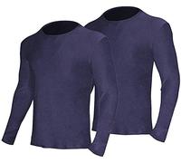 YUSHOW Thermal Top for Men 2 Pack Men's Thermal Tops Long Sleeve Base Layer | 92% Polyester 8% Elastane, 180 GSM Mid-Weight, Double-Sided Fleece Lining, Crew Neck, Machine Wash Cold, Sizes S-4XL