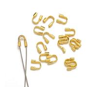 Yushu - 100Pcs U-shaped Tube Buckle, Silver/Gold Wire Thread Guardian and Protectors Loops, U Shape Jewelry Accessories, for DIY Jewelry Making Findings