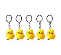 Yushu 5Pcs Furry Yellow Duck Fluff Soft Chick Keychains Easter Keyring Handbag Jewelry Character Cute Mini Figure Keychain Key Ring Bag Charm