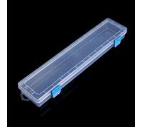 YUSHU - Watercolor Paint Brush Box - Holds Brushes Up to 14" - Hinged Lid - White Plastic Storage Box - 33x7x3.5cm/13x2.76x1.38" - Perfect for Art Supplies
