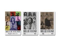 YuShuas 3 PCS Billie Poster Eilish Music Vintage Collage Album Cover Poster Wall Art Canvas Posters Room Decorative Aesthetic Poster Print Decor Posters 08x12inch(20x30cm)-3pcs Style-2