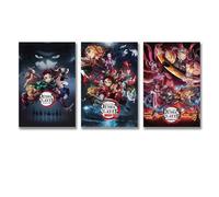 YuShuas 3-Piece Anime Demon Slayer Manga Collage Wall Art Canvas Posters - Aesthetic Decor, 08x12inch (20x30cm) - 3pcs Style