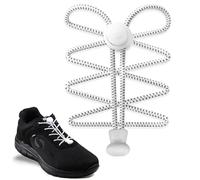 Yusimu 2 Pairs Elastic No Tie Shoe Laces for Trainers, Kids & Adults, 8mm | No-Tie Bungee Elastic Laces, 100cm Adjustable, Hands-Free Slip-On Locking Shoelaces for Running, Walking, Kids & Seniors