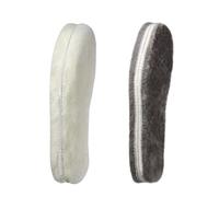 Yusimu 2 Pairs Sheepskin Insoles for Women & Men, Warm Fur Shoe Insoles, Thick Wool Fleece & Fluffy Lambswool, Comfortable Replacement Boot & Slippers Inner Soles,UK4(EU37) White Grey