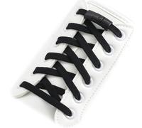 Yusimu Elastic No Tie Shoe Laces for Adults & Kids | Quick Lock Metal Buckles | 7mm Flat Stretch for Trainers & Boots | Tieless Replacement Laces for Running, Gym & School - Black