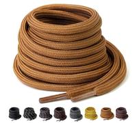 Yusimu Light Brown Round Strong Boot Laces,Heavy Duty Shoelaces for Work Boots,Trainers,Walking,and Hiking Shoes,Durable 4.5 mm Thick Replacement Strings 63" (160cm)-1 Pair