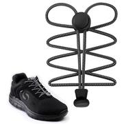Yusimu No Tie Elastic Shoe Laces for Trainers,Round Tieless Shoelaces for Kids and Adults - Adjustable, Easy, Lazy, Stretchy, and Magic Laces,2 Pairs Grey