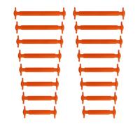 Yusimu No Tie Elastic Silicone Shoe Laces for Kids and Adults - Waterproof, Stretchy, Tieless Flat Shoelaces for Trainers, Converse, Air Force, and Boots - Orange -2 Pairs