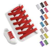 Yusimu Red Elastic No Tie Shoe Laces for Trainers, Adults & Kids | Quick-Lock Stretchy/Easy Flat Laces - Perfect for Running/Gym/Everyday Use - 2 Pairs