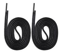Yusimu Round Waxed Black Shoe Laces,2.5mm Thin Shoelaces for Women Men,Durable Laces for School Shoes and All Formal Dress Shoes Boots,Length 100cm,2 Pairs