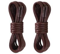 Yusimu Round Waxed Brown Shoe Laces, 2.5mm Thin Laces for Women & Men, Durable for School & Formal Shoes, Boots - 80cm, 2 Pairs
