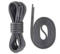 Yusimu Round Waxed Grey Shoe Laces,2.5mm Thin Shoelaces for Women Men,Durable Laces for School Shoes and All Formal Dress Shoes Boots,Length 140 cm,2 Pairs