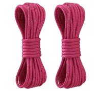 Yusimu Round Waxed Pink Shoe Laces,2.5mm Thin Shoelaces for Women Men,Durable Laces for School Shoes and All Formal Dress Shoes Boots,Length 100 cm,2 Pairs