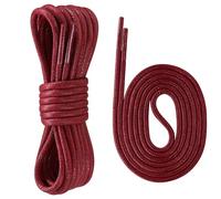 Yusimu Round Waxed Red Shoe Laces,2.5mm Thin Shoelaces for Women Men,Durable Laces for School Shoes and All Formal Dress Shoes Boots,Length 130 cm,2 Pairs