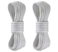Yusimu Round Waxed White Shoe Laces,2.5mm Thin Shoelaces for Women Men,Durable Laces for School Shoes and All Formal Dress Shoes Boots,Length 60 cm,2 Pairs