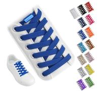 Yusimu Royal Blue Elastic No Tie Shoe Laces for Trainers, Adults & Kids | Quick-Lock Stretchy/Easy Flat Laces - Perfect for Running/Gym/Everyday Use - 2 Pairs