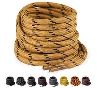 Yusimu Yellow Black Round Strong Boot Laces,Heavy Duty Shoelaces for Work Boots,Trainers,Walking,and Hiking Shoes,Durable 4.5 mm Thick Replacement Strings 60" (151cm)-1 Pair
