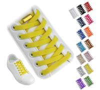 Yusimu Yellow Elastic No Tie Shoe Laces for Trainers, Adults & Kids | Quick-Lock Stretchy/Easy Flat Laces - Perfect for Running/Gym/Everyday Use - 2 Pairs