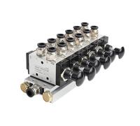 YUSKICCNE 4R210-08 2F-10F Manual Valve 2 Way 5 Position Push and Pull Pneumatic Switch of Directional Valve Combination Valve(10 in 8 Out)
