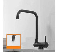 YUSKICCNE -Water Taps,Faucets,Swing Window Kitchen Faucet,Kitchen Sink Faucets,Extendable Threesome,Single Handle Kitchen Sink Faucet,304 Brushed Stainless Steel,Swing Kitchen Faucets/Black/B(Nero,B)