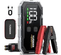 YUSMAN Car Jump Starter, 4000A 12V Jump Starter Battery Pack (8.0 Gas/6.0L Diesel), Safe Car Jumper Box with Display, Car Jump Starter with Extended Smart Jumper Cables, Quick Charge 3.0, LED Light