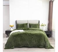 YUSOKI Faux Fur Queen Blanket(Olive Green,90" x 90"),Whithout Pillows,Winter Lightweight Plush Fuzzy Soft Cozy Microfiber Comfy Bed Blanket for Women Kids Girls Couch Sofa Washable
