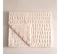 YUSOKI Luxury Double Side Faux Rabbit Fur Throw Blanket for Couch, Ultra Soft Fluffy Throw Gifts, Plush Thick Warm Luxury Decor Gifts for Home (Creamy Cloud, Medium (50 X 60 inches))