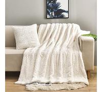YUSOKI Luxury Double Sided Faux Fur Throw Blanket(Without Pillows),Soft Fuzzy Fluffy Cozy Blanket Plush Furry Comfy Warm Blanket for Couch Bed Chair Sofa Bedroom Women Teen Girls Gift(Ivory,50" x 63")