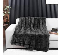YUSOKI Morel Faux Fur Throw Blanket,2 Layers,50" x 60" Cozy Plush Fluffy Blanket Furry Fuzzy Warm Cute Shaggy Blanket for Fall Bed Living Room Décor Baby Women Pet