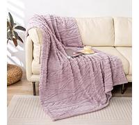 YUSOKI Sherpa Large Throw Blanket Single Layer,Light Weight(1.7lb),320GMS-3D Stylish Design for Gift Home Decor (Rose Pink,50"x65")