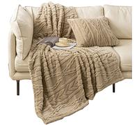 YUSOKI Sherpa Throw Blanket-3D Stylish Design Super Soft Fuzzy Cozy Warm Blanket Thick Plush Fluffy Furry Blankets for Teen Girls Women Couch Bed Sofa Chair Men Boys Gift(Tan,50"x65")