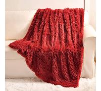 YUSOKI Super Soft Plush Faux Fur Blanket 50" x 60",Fluffy Cozy Comfy Furry Warm Throw Blanket Lightweight Washable Throw Blanket for Bed Chair Sofa Couch Bedroom(Rust, Throw50 x 60")