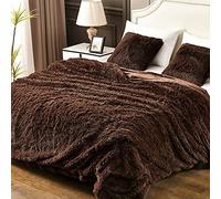 YUSOKI Twin Size Faux Fur Throw Blanket(Brown,60" x 80"),Whithout Pillows,Winter Lightweight Plush Fuzzy Soft Cozy Microfiber Comfy Bed Blanket for Women Kids Girls Couch Sofa Washable