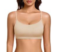 Yuson Girl Bras for Women UK Invisible Low Back Padded Bra Comfort Wireless Bralettes Non Wired Seamless Sports Bra Underwear Multiway Convertible Everyday Dance Yoga Bras(Skin, S)