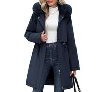 Yuson Girl Women’s Winter Coat Fleece-Lined Hooded Parka Warm Jacket | Long Coats for Women UK, Water-Repellent Jackets, Windproof Overcoats with Removable Fur on the Hood and Pocket
