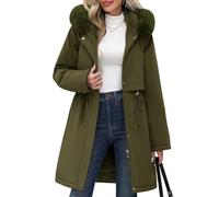 Yuson Girl Women’s Winter Coat Fleece-Lined Hooded Parka Warm Jacket | Long Coats for Women UK, Water-Repellent Jackets, Windproof Overcoats with Removable Fur on the Hood and Pocket