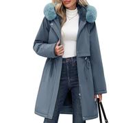 Yuson Girl Women’s Winter Coat Fleece-Lined Hooded Parka Warm Jacket | Long Coats for Women UK, Water-Repellent Jackets, Windproof Overcoats with Removable Fur on the Hood and Pocket