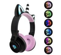 Yusonic Unicorn Kids Wireless Headphones, Toddler Bluetooth Headphones for Girls Boys laptop Tablet,Led Light Up Kids Headphone for Birthday travel school Gifts. (Black Purple)
