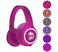 YUSONIC Wireless Kids Headphones, LED Light Up Bluetooth Headphone Foldable, Cute Unicorn Design, Compatible with Cellphone/Tablets/Laptops (PURPLE)